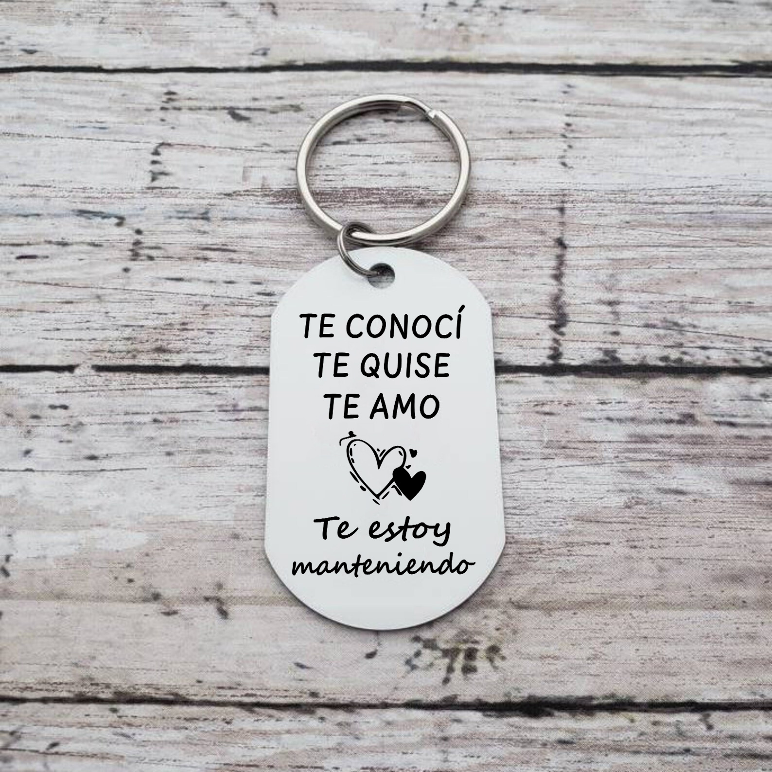 Llavero para pareja dos corazones y frases amorosos personalizado con foto | Jessemade