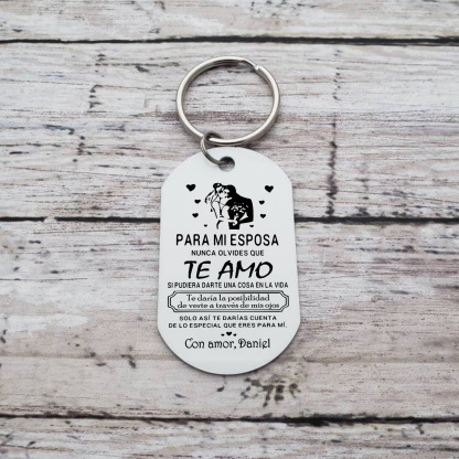Llavero para pareja con frases amorosos personalizado con 1 nombre y foto | Jessemade