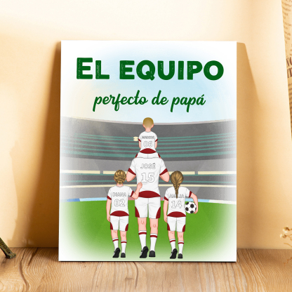 Lámina de Madera Personalizada | 2-9 Nombres y Números | Regalo para Papá Futbolero | Jessemade ES