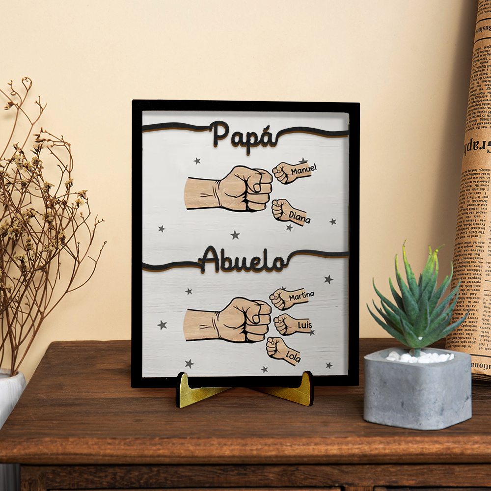 A mi abuelo-Adorno 2-14 nombres personalizados decoración de madera puño con puño | Jessemade