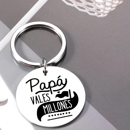 A mi papá-Llavero de placa redonda