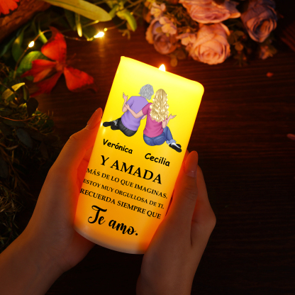 A mi hija-Vela electrónica frases de mamá a hija 2-4 nombres y apariencias personalizados | Jessemade