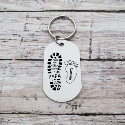 A mi papá-Llavero 1-5 Nombres Personalizados Huellas de Pie