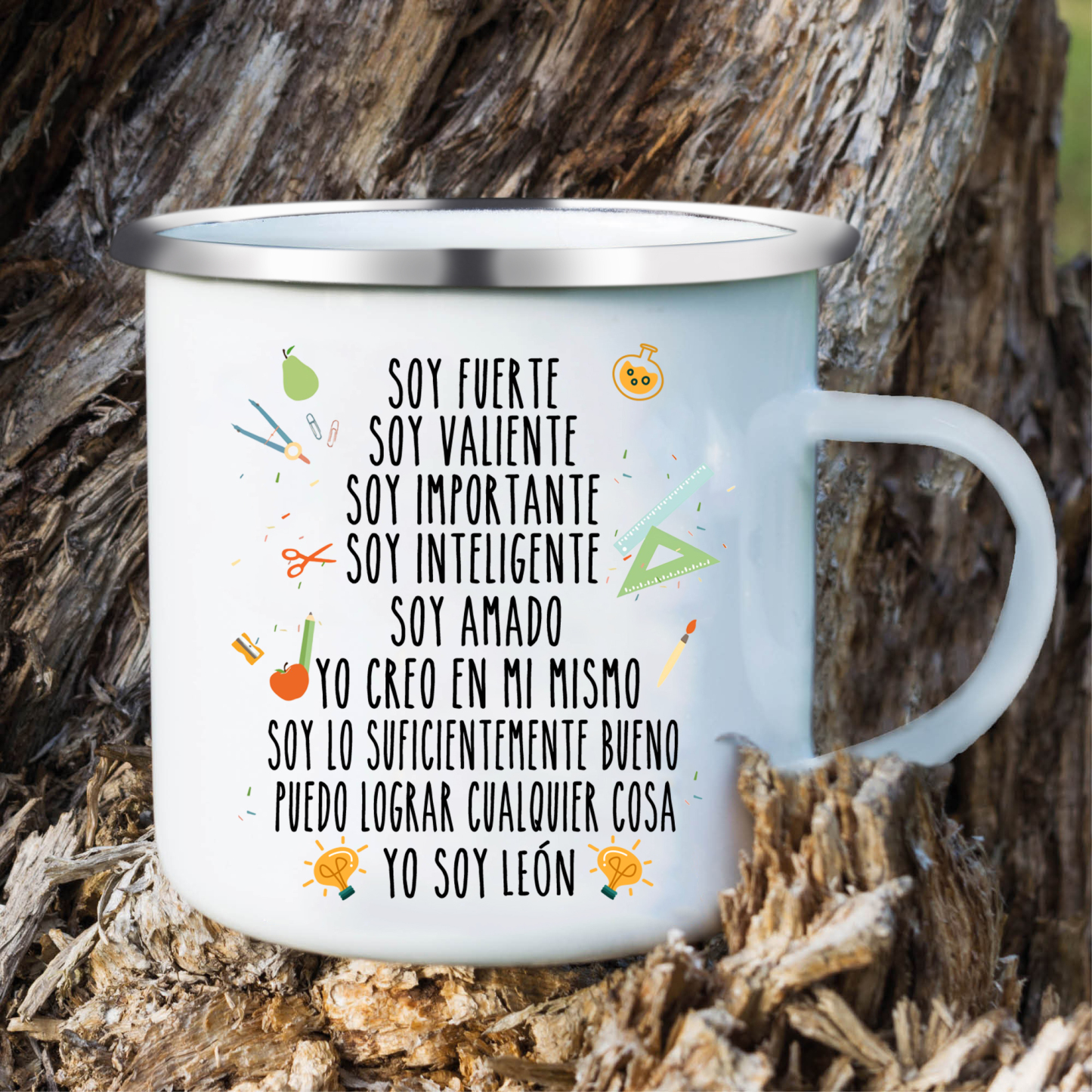 Vuelta al cole-Taza para niños "frases" con 1 nombre personalizado