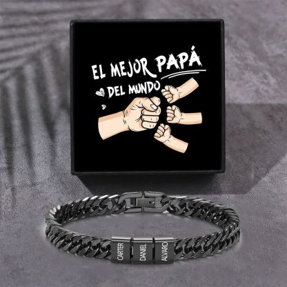 Pulsera personalizada con 2-6 nombres para hombre con grabado personalizado - regalo para padre abuelo | Jessemade