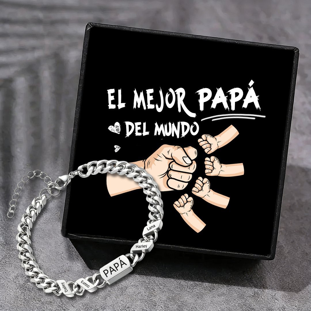 Pulsera de cadena con 1-6 nombres y texto pulsera personalizada para hombre | Jessemade
