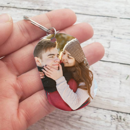 Llavero para pareja clave de corazón personalizado con foto | Jessemade