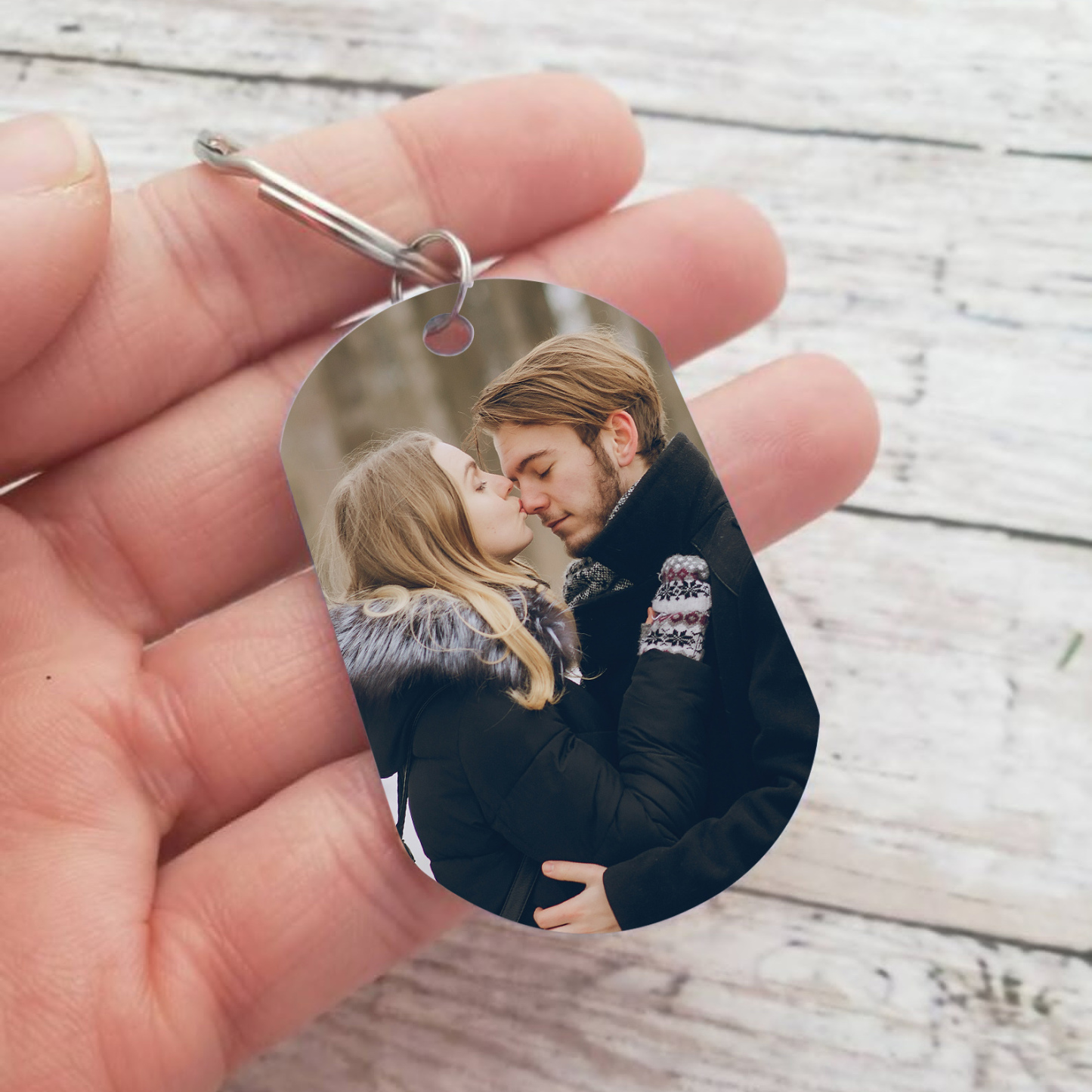 Llavero para pareja con frases amorosos personalizado con 1 nombre y foto | Jessemade