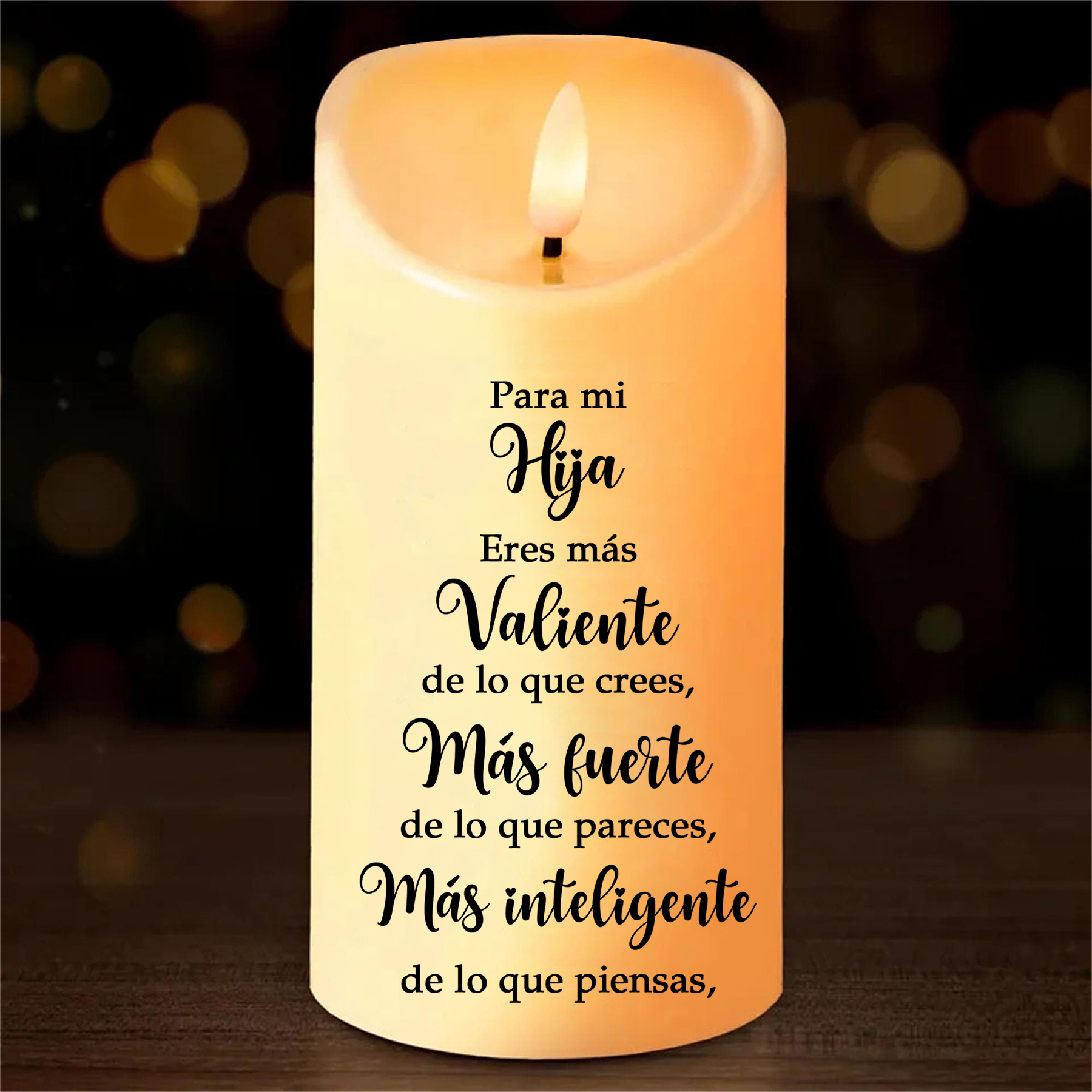 A mi hija-Vela electrónica frases de mamá a hija 2-4 nombres y apariencias personalizados | Jessemade