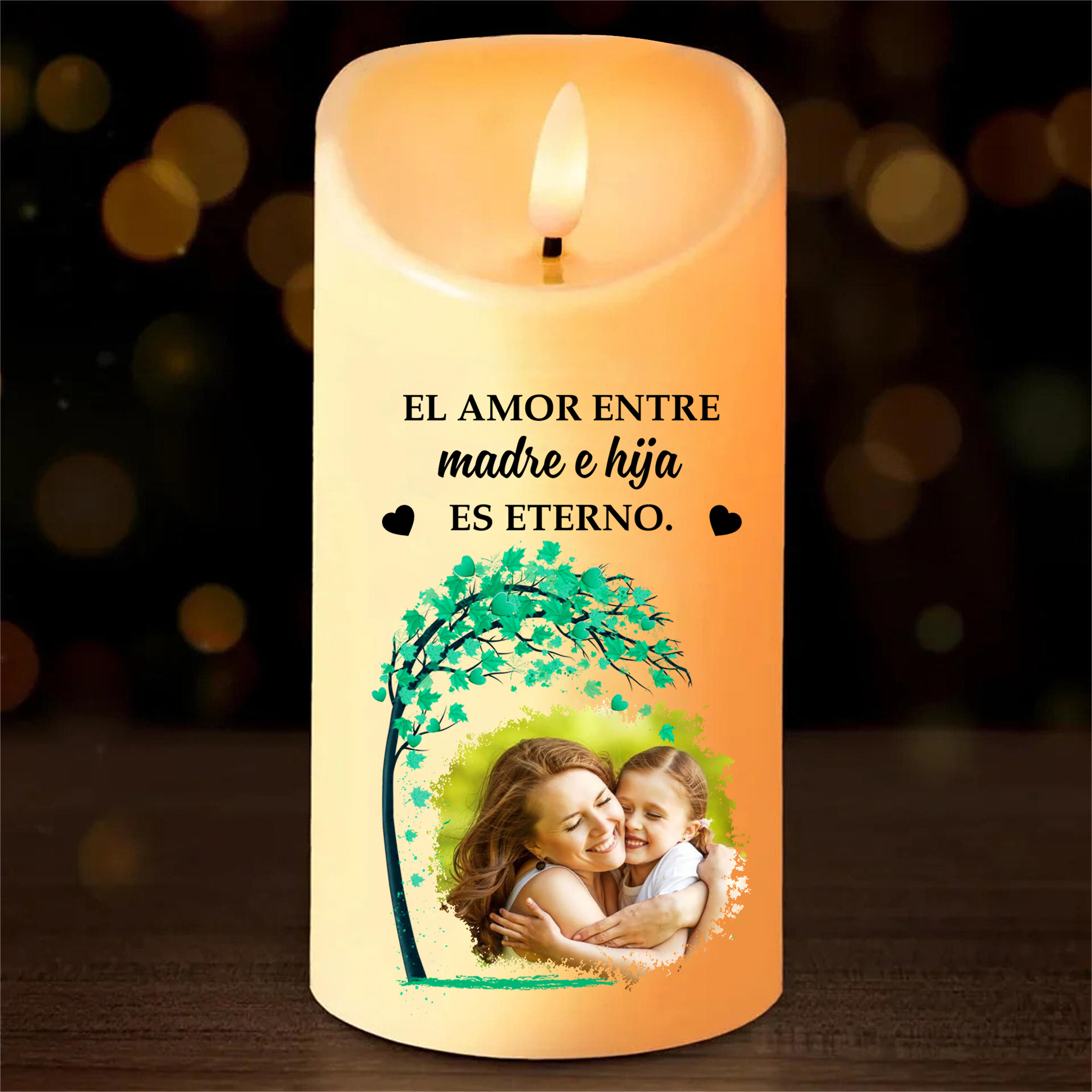 Vela Electrónica Personalizada con Foto – Regalo Especial Para Mamá | Jessemade ES