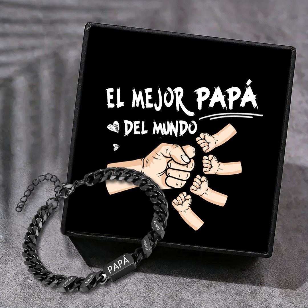 Pulsera de cadena con 1-6 nombres y texto pulsera personalizada para hombre | Jessemade