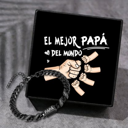 Pulsera de cadena con 1-6 nombres y texto pulsera personalizada para hombre | Jessemade