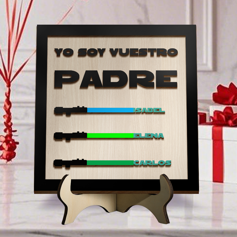 Decoración de Madera con Nombres Grabados para Abuelo – Adorno Único para Día de los Abuelos, Ideal para el Mejor Abuelo