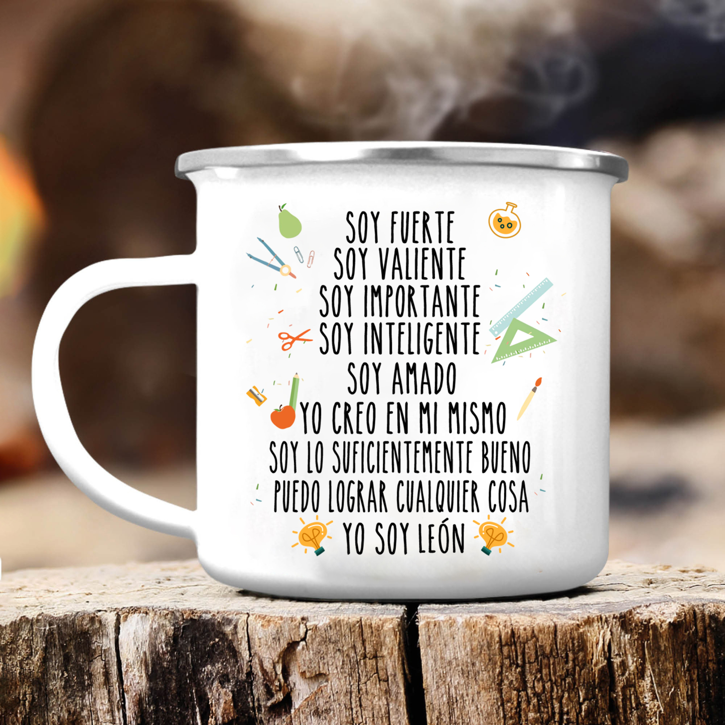 Vuelta al cole-Taza para niños "frases" con 1 nombre personalizado