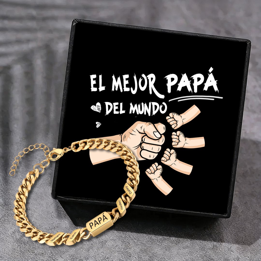 Pulsera de cadena con 1-6 nombres y texto pulsera personalizada para hombre | Jessemade