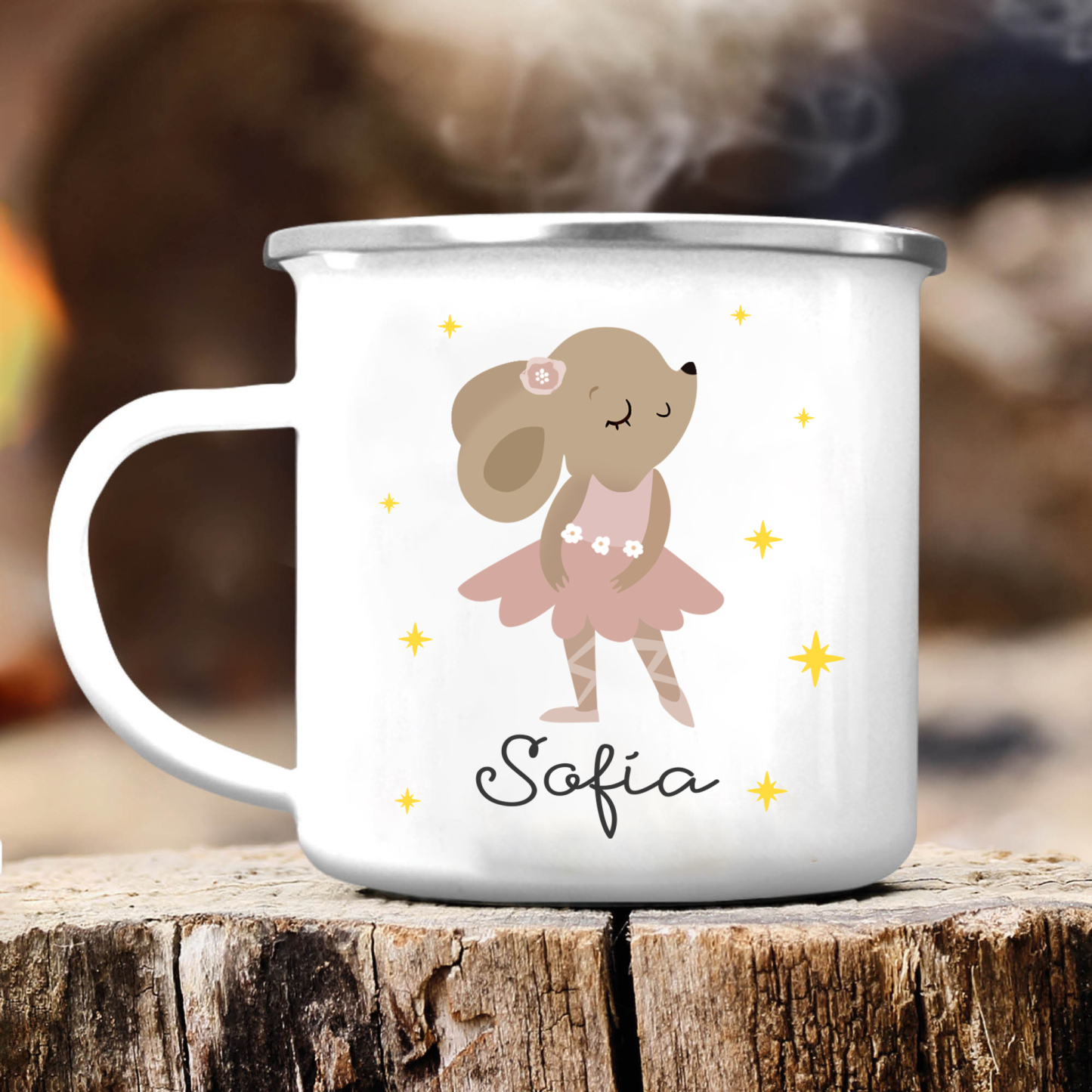 [Copy]Vuelta al cole-Taza para niños "conejita" con 1 nombre personalizado