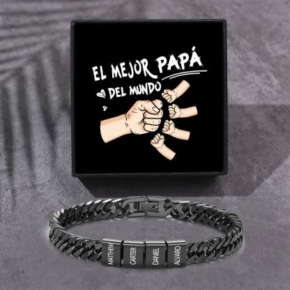 Pulsera personalizada con 2-6 nombres para hombre con grabado personalizado - regalo para padre abuelo | Jessemade