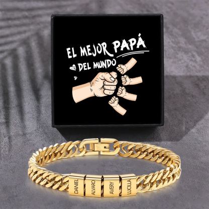 Pulsera personalizada con 2-6 nombres para hombre con grabado personalizado - regalo para padre abuelo | Jessemade