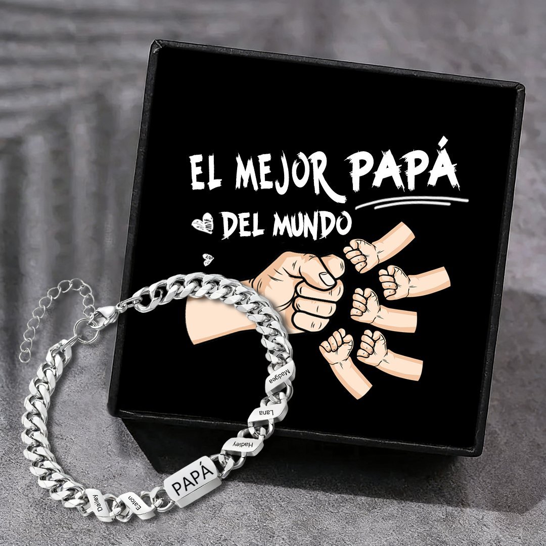 Pulsera de cadena con 1-6 nombres y texto pulsera personalizada para hombre | Jessemade