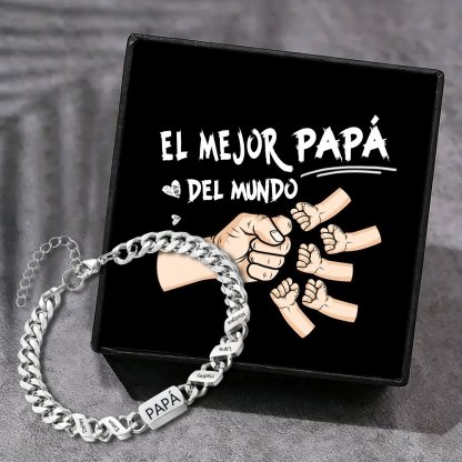 Pulsera de cadena con 1-6 nombres y texto pulsera personalizada para hombre | Jessemade
