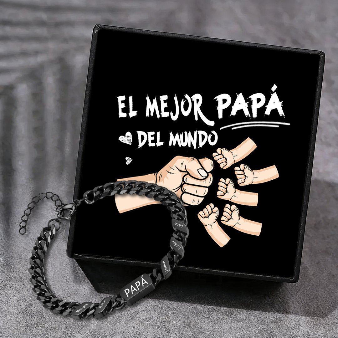 Pulsera de cadena con 1-6 nombres y texto pulsera personalizada para hombre | Jessemade