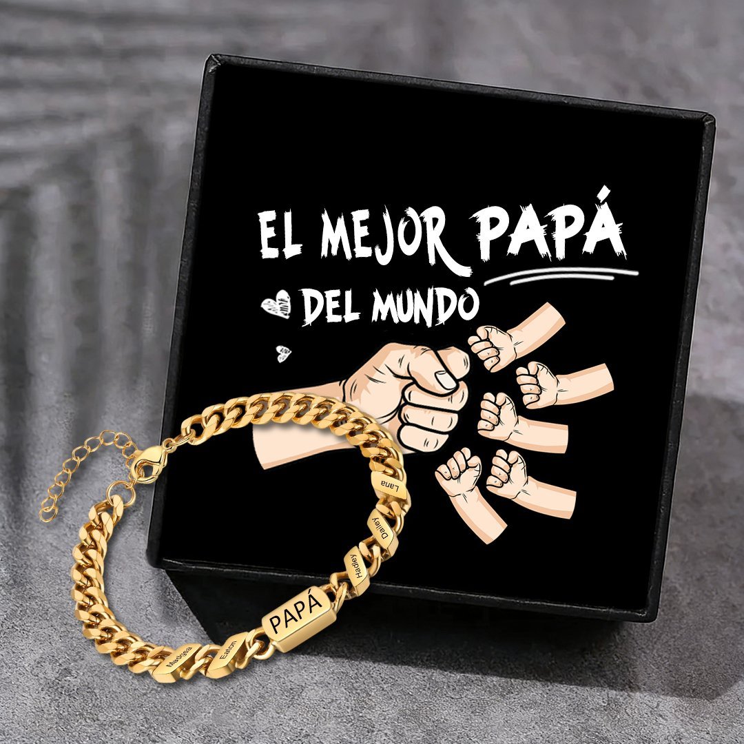 Pulsera de cadena con 1-6 nombres y texto pulsera personalizada para hombre | Jessemade