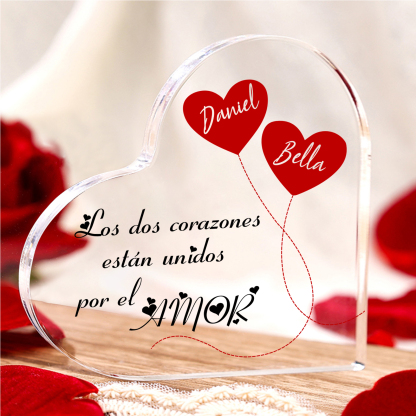 Placa de Acrílico en Forma de Corazón para Parejas | JesseMade ES