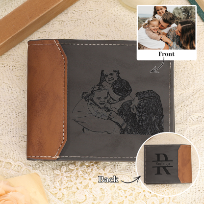 Cartera Personalizada para Papá | Foto Grabada + Nombre e Inicial | Jessemade ES