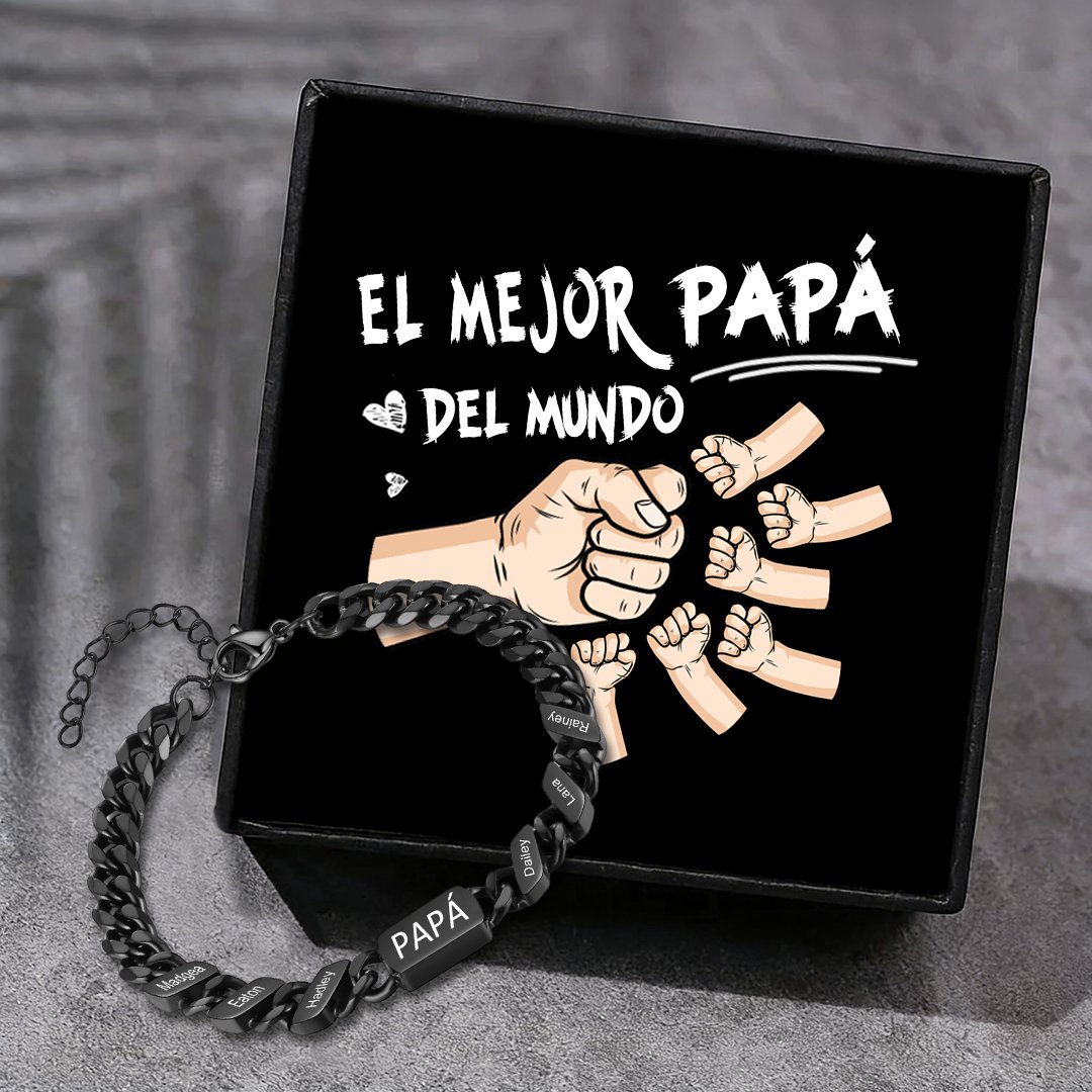 Pulsera de cadena con 1-6 nombres y texto pulsera personalizada para hombre | Jessemade