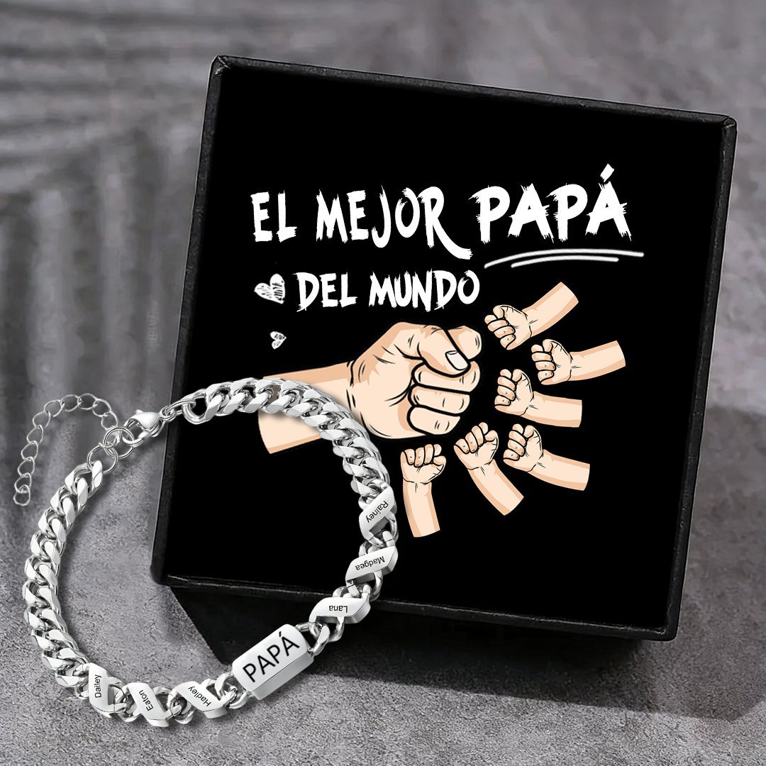 Pulsera de cadena con 1-6 nombres y texto pulsera personalizada para hombre | Jessemade