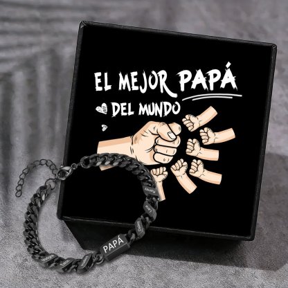 Pulsera de cadena con 1-6 nombres y texto pulsera personalizada para hombre | Jessemade