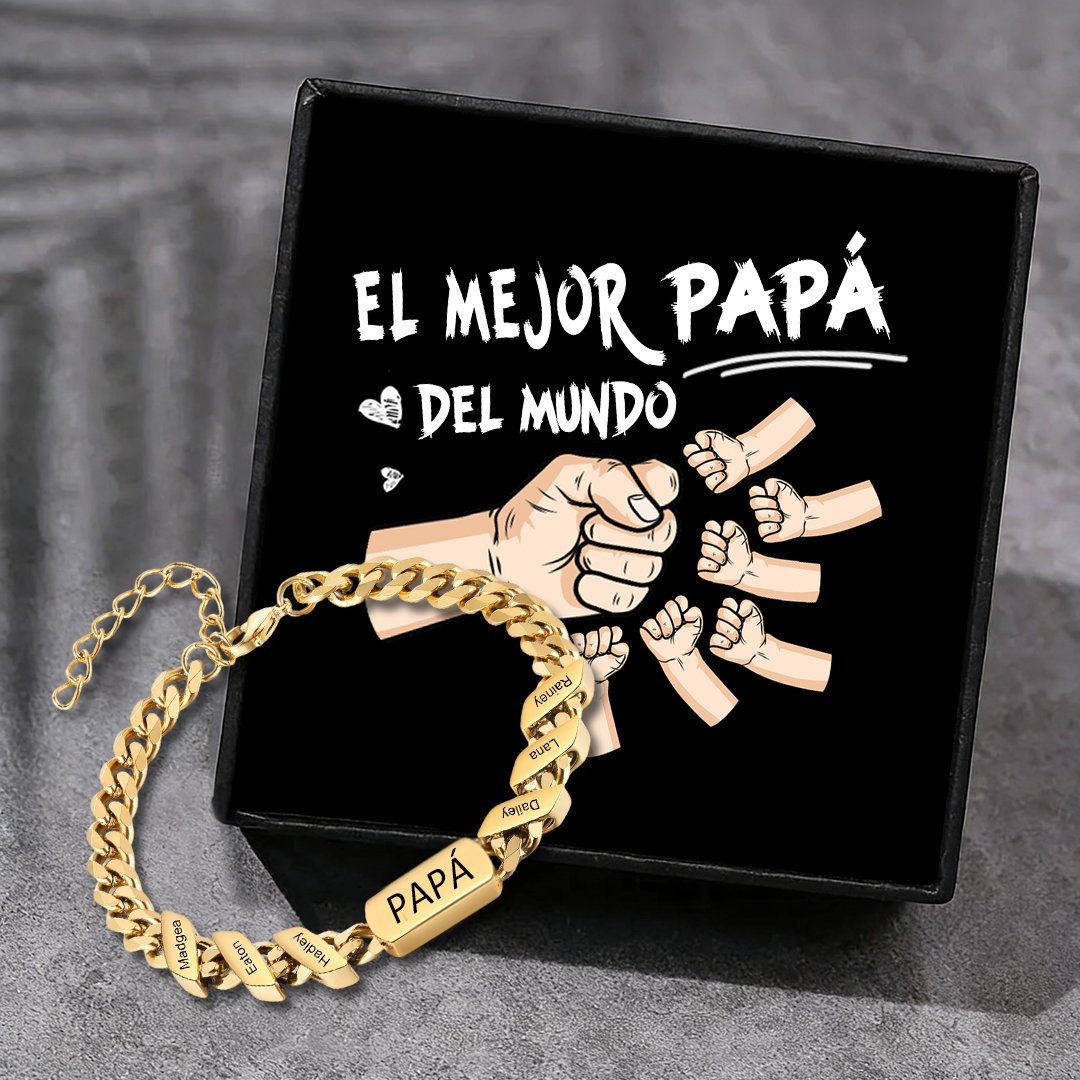 Pulsera de cadena con 1-6 nombres y texto pulsera personalizada para hombre | Jessemade