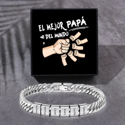 Pulsera personalizada con 2-6 nombres para hombre con grabado personalizado - regalo para padre abuelo | Jessemade