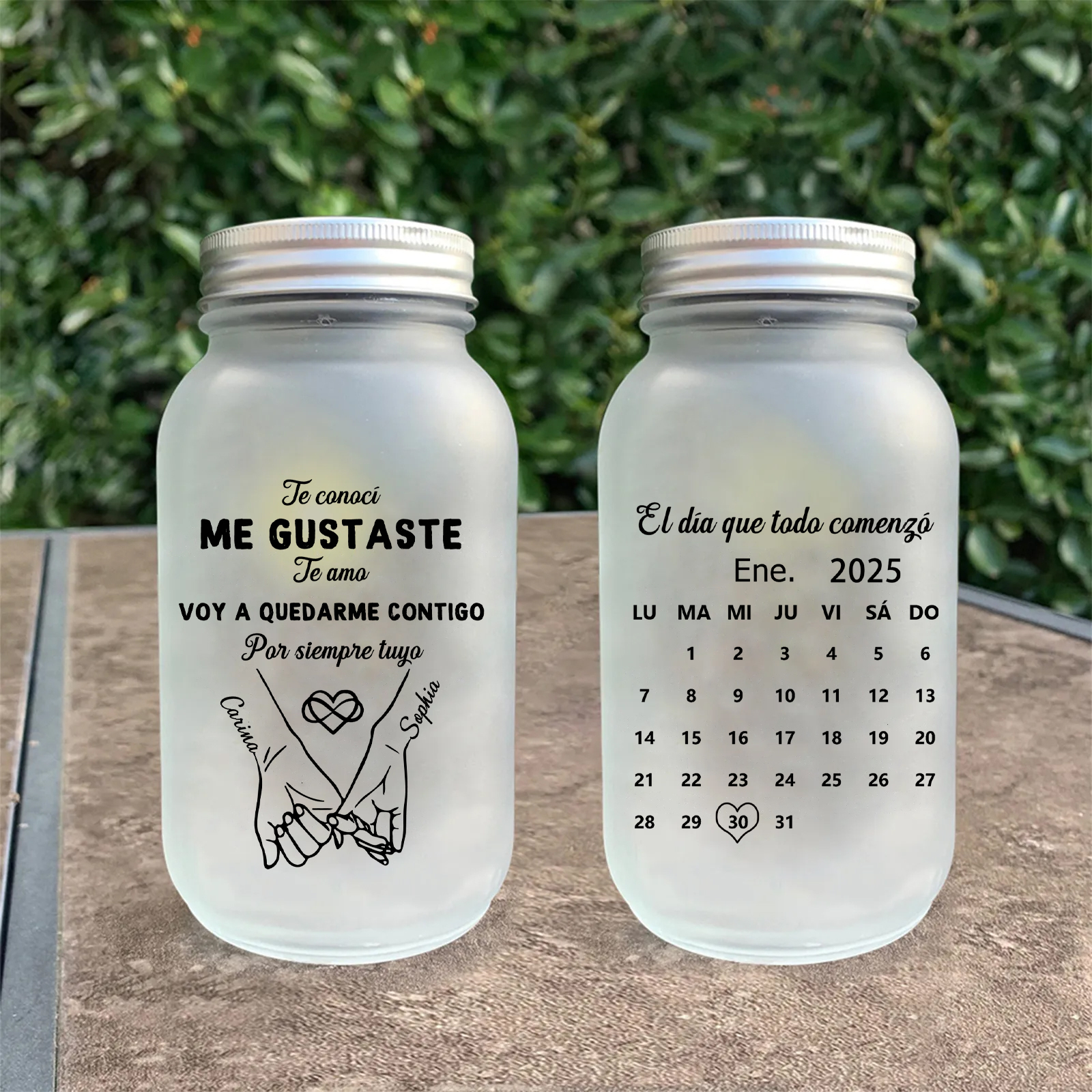 Tarro de luz del amor personalizado, regalo de aniversario para parejas | Jessemade