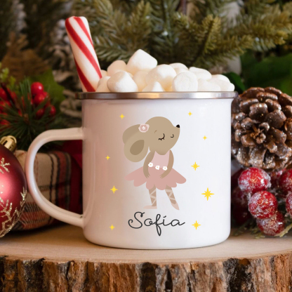 Vuelta al cole-Taza para niños "rata" con 1 nombre personalizado