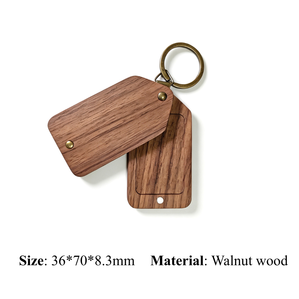 Llavero de madera personalizado con foto para papás y mamás primerizos