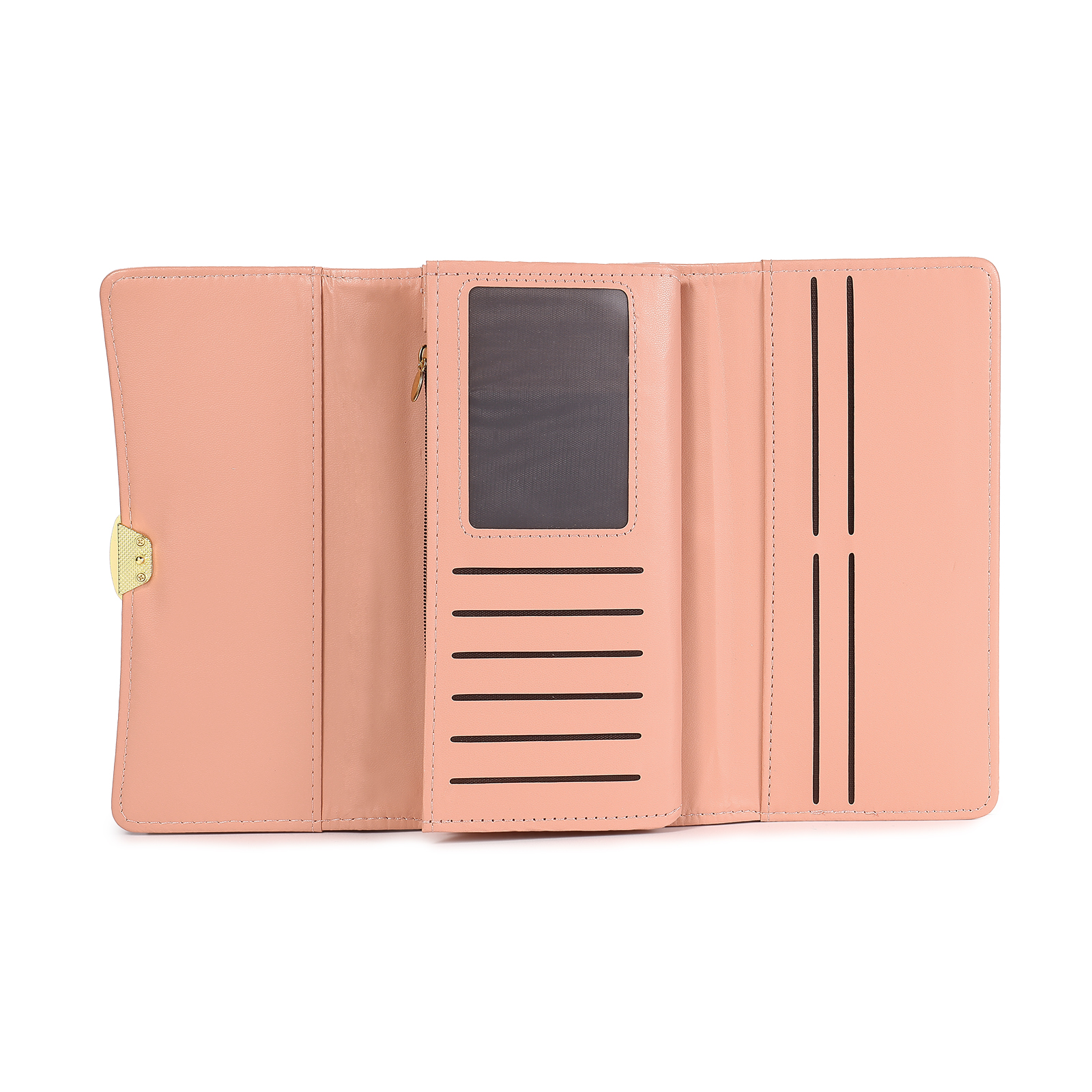 Cartera larga de piel para mujer personalizada, hecha a medida con flor de nacimiento y nombre