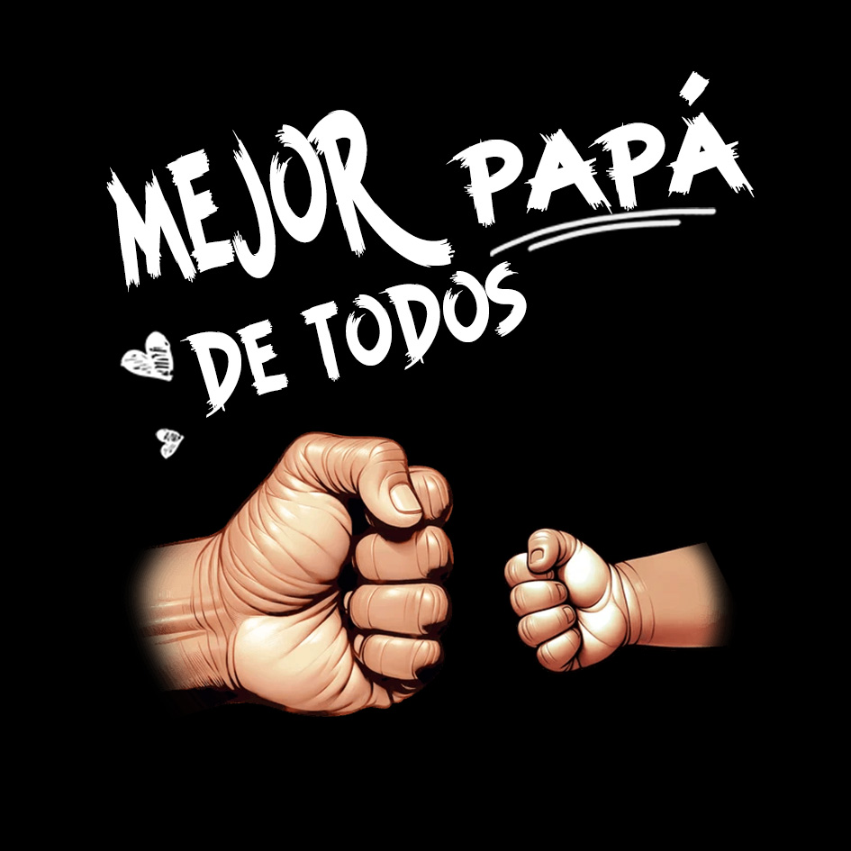 Tarjeta - Camiseta negra Mejor Papá de Todos, puños bebé