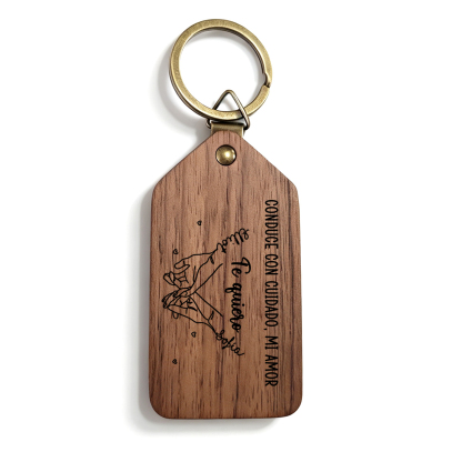 Llavero de Madera Personalizado con Promesa de Meñique y 2 Fotos