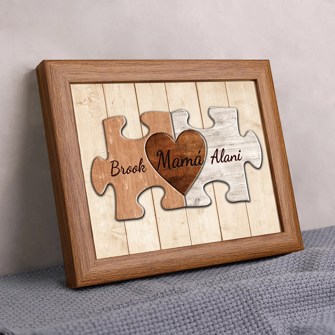 A mi mamá-Marco de 3-9 nombres personalizados rompecabezas de madera-Jessemade ES