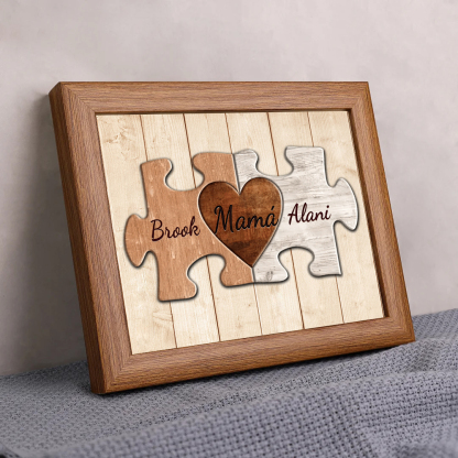 A mi mamá-Marco de 3-9 nombres personalizados rompecabezas de madera-Jessemade ES