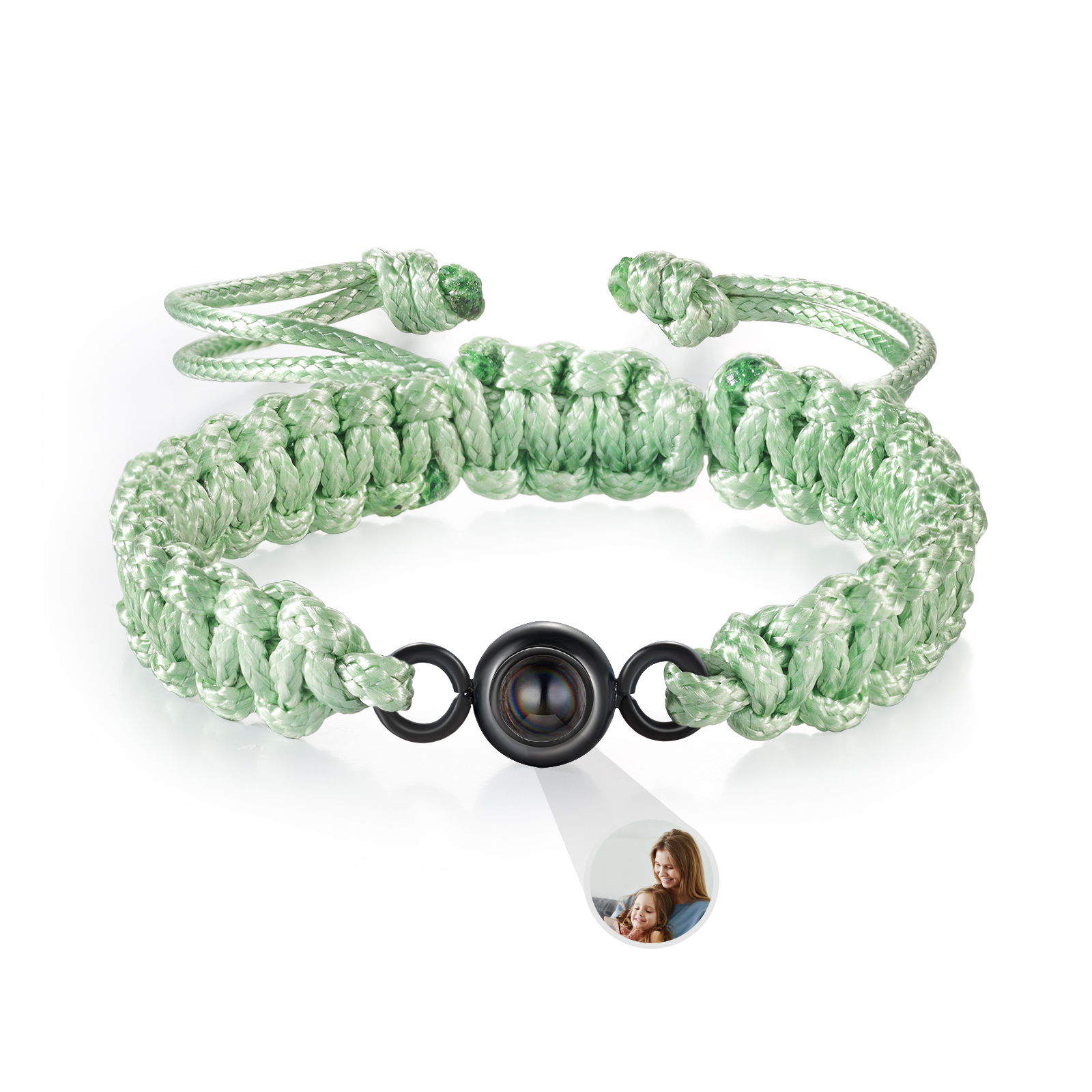 Pulsera de cuerda para familia con 2 fotos personalizadas para padres e hijos-Jessemade ES