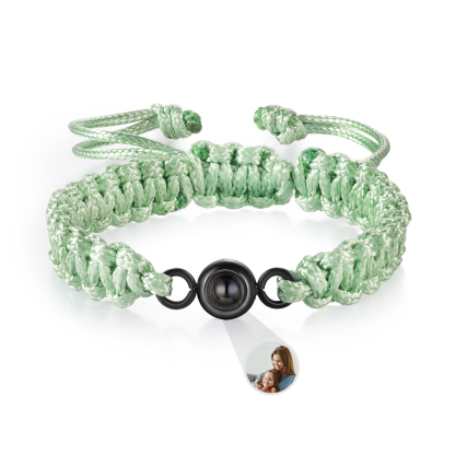 Pulsera de cuerda para familia con 2 fotos personalizadas para padres e hijos-Jessemade ES