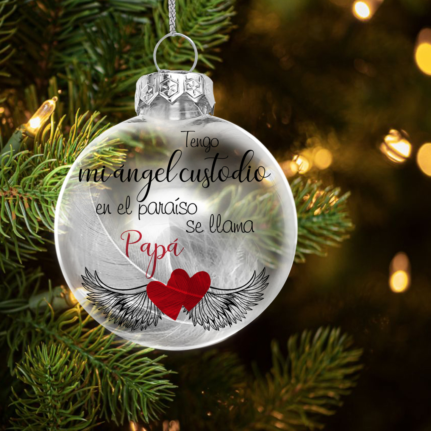 Bola navideña conmemorativa Adorno de Navidad 1 nombre personalizado con pluma -Jessemade ES