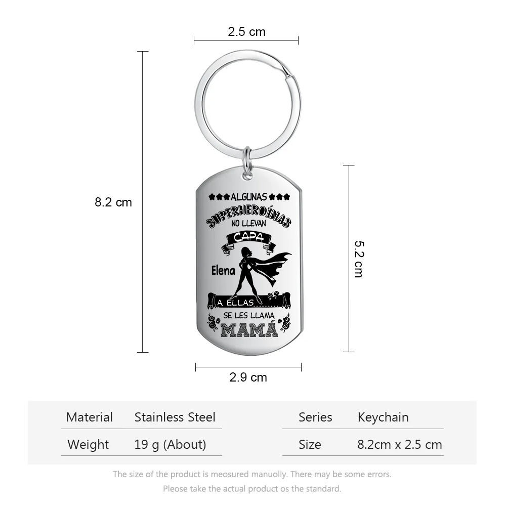 A mi mamá - Llavero 1 Nombre Personalizado "mi superheroína"-Jessemade ES