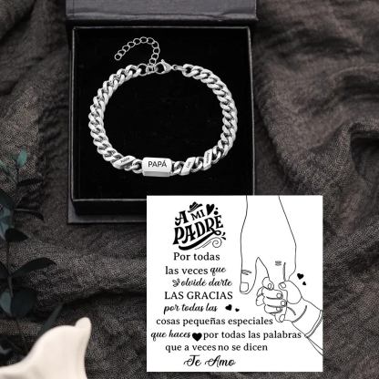 Pulsera de cadena con 1-6 nombres y texto pulsera personalizada para hombre | Jessemade