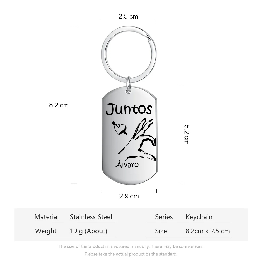 Llavero personalizado con 2 nombres para pareja unidad de llaveros