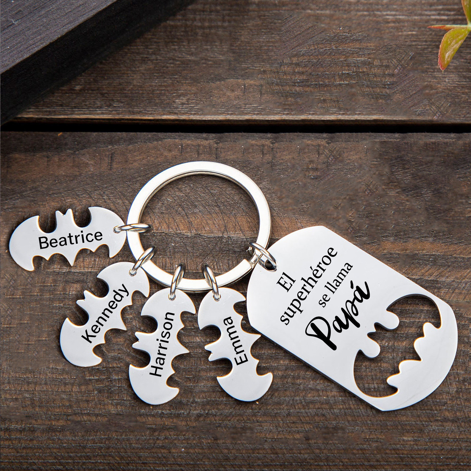 A mi papá-Llavero 1-5 Nombres Personalizados Batman-Jessemade ES