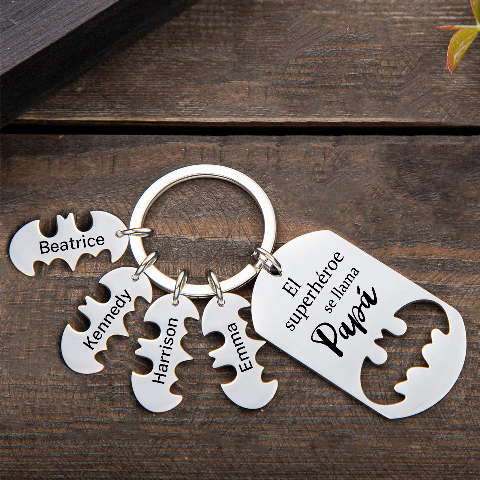 A mi papá-Llavero 1-5 Nombres Personalizados Batman-Jessemade ES