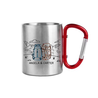 Taza de acero inoxidable actividad al aire libre para pareja 2 nombres personalizados-Jessemade ES